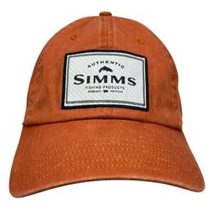 Simms Fishing Products‎ Hat Rust Orange Adjustable Snapback Bozeman Montana Logo